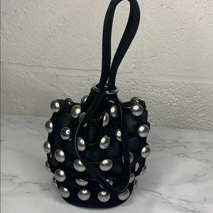 MINI AW ROXY CRYSTAL CAGE BUCKET BAG